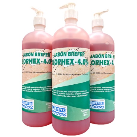 Jabón Quirúrgico con Gluconato de Clorhexidina 4%. Envase 1 Litros