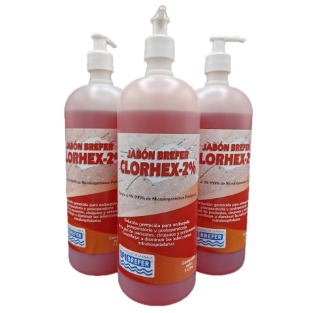 Jabón Quirúrgico con Gluconato de Clorhexidina 2%. Envase 1 Litros