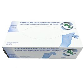Guantes de nitrilo estéril Tamaño: Chico. Caja con 100 pares